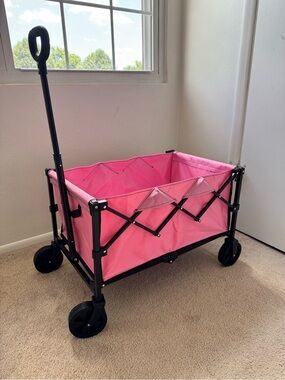 Collapsible Pink Folding Wagon Cart